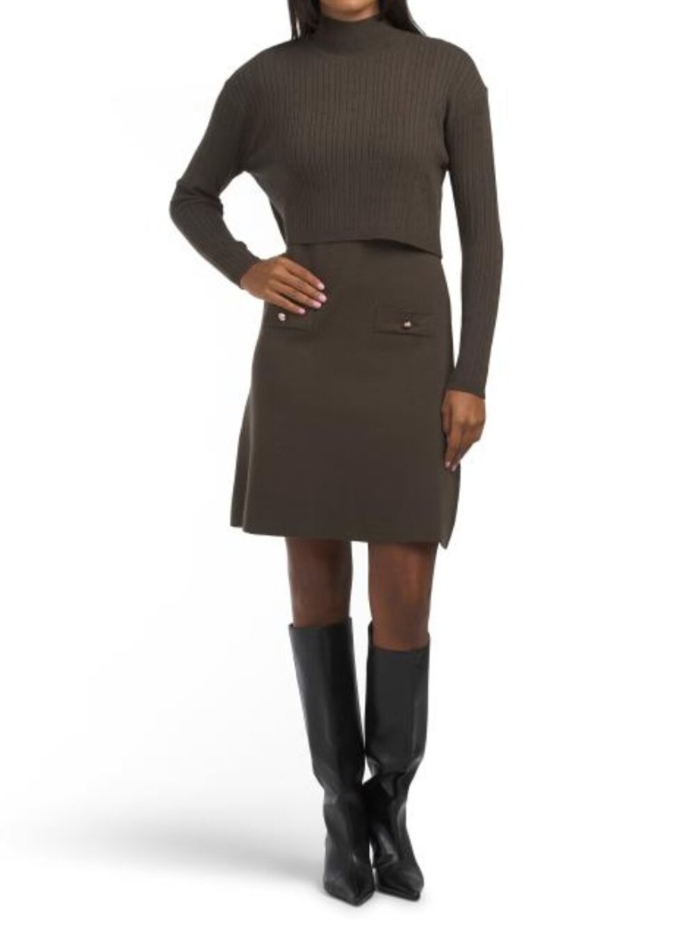 LONDON TIMES 2pc Sweater And Mini Knit Dress Set